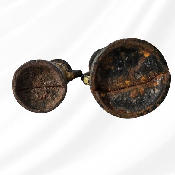 Lot of 2 Vintage Cast Iron Mr Peanut Banks 5.5 and 7.5 Tall Heavy - Picture 11 of 12